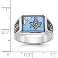 thumbnail image 3 of 14K White Gold Ring Band Men's Diamond Round AA Masonic, Size 9, 3 of 5