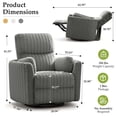 thumbnail image 3 of ATHOPE Powered Recliner Chair, Comfy Rocking Chair Nursery with USB Ports, Modern Velvet Swivel Glider Rocking Chair with High Back Deep Seat, for Living Room Small Space, Gray, 3 of 9