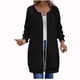 thumbnail image 4 of HongQid Women's Zip Up Hoodies Long Sleeve Long Tunic Sweatshirts Oversized Fleece Casual Fall Jacket Coat with Pocket, 4 of 4