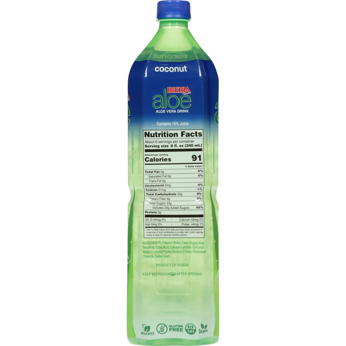 (3 pack) Iberia Coconut Aloe Vera Drink with Pure Aloe Pulp 50.8 fl oz