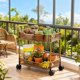 thumbnail image 4 of Carrito con ruedas de 2 niveles | Organizador de almacenamiento de plástico transparente con ruedas y asa con bloqueo | Para cocina, oficina, dormitorio y aula | 1 pieza, 4 of 6