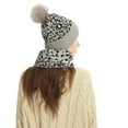 thumbnail image 6 of AWZXDE Men and Women Winter Fashionable Couple Riding Cold Weather Leopard Print Hat Thickened Scarf Touchscreen Knit Gloves Three-Piece Set for Outdoor Activities B, 6 of 7