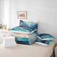 thumbnail image 5 of Manfei Cyan Ocean Marine Twin Bedding Sets 7-Piece for Teen, Coastal Lighthouse Bedding Comforter Set, Nautical Sheet Sets, Super Cozy Room Decor, 5 of 7