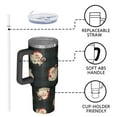 thumbnail image 4 of Green and Black Christmas Plaid Santa Pattern Tumbler with Handle and Lid,40oz Double Wall Vacuum Insulated Tumbler,Cups Gift for Women and Men, 4 of 7