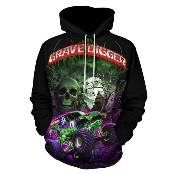 Grave Digger Trucks Pullover Hoodie Casual Hooded Long Sleeves Sweatshirts Women Men