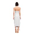thumbnail image 3 of ZAXARRA Robe Sans Manches à Épaules Dénudées pour Femme Été Couleur Unie Irrégulière à Volants Robe de Soirée Plage Mode Urbaine, 3 of 5