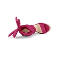 thumbnail image 4 of BLISSFUL STEP Women's Shoes Faux Suede Platform Wedge Heel Lace Up Open Toe Sandals  Hot Pink 10, 4 of 7