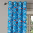 thumbnail image 3 of Ambesonne Cartoon Grommet Curtain, Ladybugs Hearts Clouds, 50" x 54", Blue Red, 3 of 6