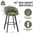 thumbnail image 3 of FIRAVOE Bar Stools with Back Set of 4, Swivel Bar Height Bar Stools with Footrest (30") Faux Leather Green Barstools for Kitchen Island, 3 of 9