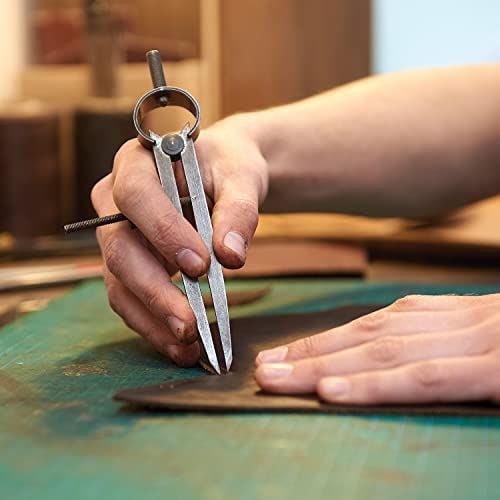 The Beadsmith Stainless Steel Divider Caliper – 3-Inch with Removeable Tips – Bow Spring and Adjusting Screw – for Measuring, Drawing, Drafting, and Leather, Wood, and Metal Work