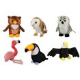 thumbnail image 1 of Adventure Planet Plush Pounce Pals - SET OF 6 BIRDS (3 Owls, Eagle, Flamingo & Toucan), 1 of 1