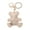 Beige, variant on Trendy Miniature Bear Keychain Decorative Bag Charm Gold Tone Chain Soft PU Leather Craftsmanship Keyrings Accessory