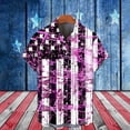 thumbnail image 2 of ibuvkizy Men's 4Th Of July USA Shirts Shirt Short Sleeve American Flag T-Shirt Independence Day Print Shirt Printed Lapel Collar T-shirt Tops Lapel Tops/shirt Summer Patriotic Graphic Tees Clearance, 2 of 5