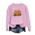 thumbnail image 4 of TKLPEHG Fall Pumpkin Sweatshirt for Women Thanksgiving Graphic Sweatshirts Long Sleeve Tops Fashion Crew Neck Loose Pullover (Pink,M), 4 of 4