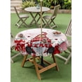 thumbnail image 3 of Outdoor Tablecloth with Umbrella Hole and Zipper, Valentines Round Table Cloth 60 Inch Waterproof Tablecloth, Pink Red Love Heart Gnomes Eucalyptus Picnic Table Cover for Patio Camping, 3 of 7