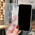 thumbnail image 4 of iPhone 11 Pro Floral Case Girls Women Sparkle Glitter Pressed Dry Real Flower Cover Flexible Soft Rubber Crystal Clear Case for iPhone 11 Pro (Hydrangea-Pink), 4 of 10