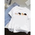 thumbnail image 1 of Women'S Anime Character Print T-Shirt, Casual Crew Neck Short Sleeve Top, Cotton 100%, Medium Stretch, All-Season Knit Fabric, Multiple Colors S-XXL, 1 of 6