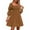 Brown, variant on LLYwey s Fall Wedding Guest Dresses for Women Casual Neck Puff 3/4 Sleeve Smocked Chest Off Shoulder Mini Dress New Casual Dresses Blue Xl