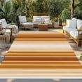 thumbnail image 3 of Fsddascl Burnt Orange Ombre Stripe Outdoor Rug for Patio/Deck/Porch, Non-Slip Large Area Rug 6 x 9 Ft, Farmhouse Simple Striped Indoor Outdoor Rugs Washable Area Rugs, Reversible Camping Rug Carpet, 3 of 5