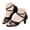 Black, variant on Women's Breathable Open Toe Slip On Mid Kitten Heels Dress Sandals Lightweight Glitter Wedding Dancing Shoe Silver Size 8