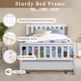 thumbnail image 6 of KYLE & KAY Twin Modern Bed with Pull Out Trundle, Trundle Bed Frame with Headboard and Footboard for Bedroom, Small Living Space,Twin for Teenager ,White ﻿, 6 of 6