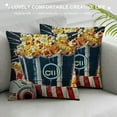 thumbnail image 3 of Creowell Movie Theme Throw Pillow Cover, Home Theater Decor Pillow Cover for Bed Sofa, Vintage Cinema Cushion Cover, Cinema Ticket Clapboard Popcorn Filmstrip Decorative Pillow Cover White, 3 of 5