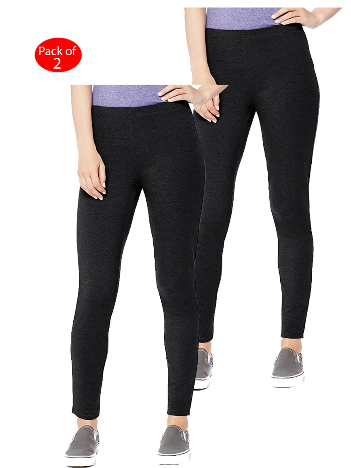 Hanes Hanes Women's Stretch Jersey Legging, Color Black, Size L