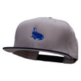 thumbnail image 2 of Blue Seal Embroidered Two Tone Superior Cotton Twill Flat Bill Snapback Cap - Navy Grey OSFM, 2 of 5