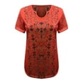 thumbnail image 3 of T-Shirt à Col en V Imprimé à Manches Courtes T-shirts Décontractés Chemisier, 3 of 4