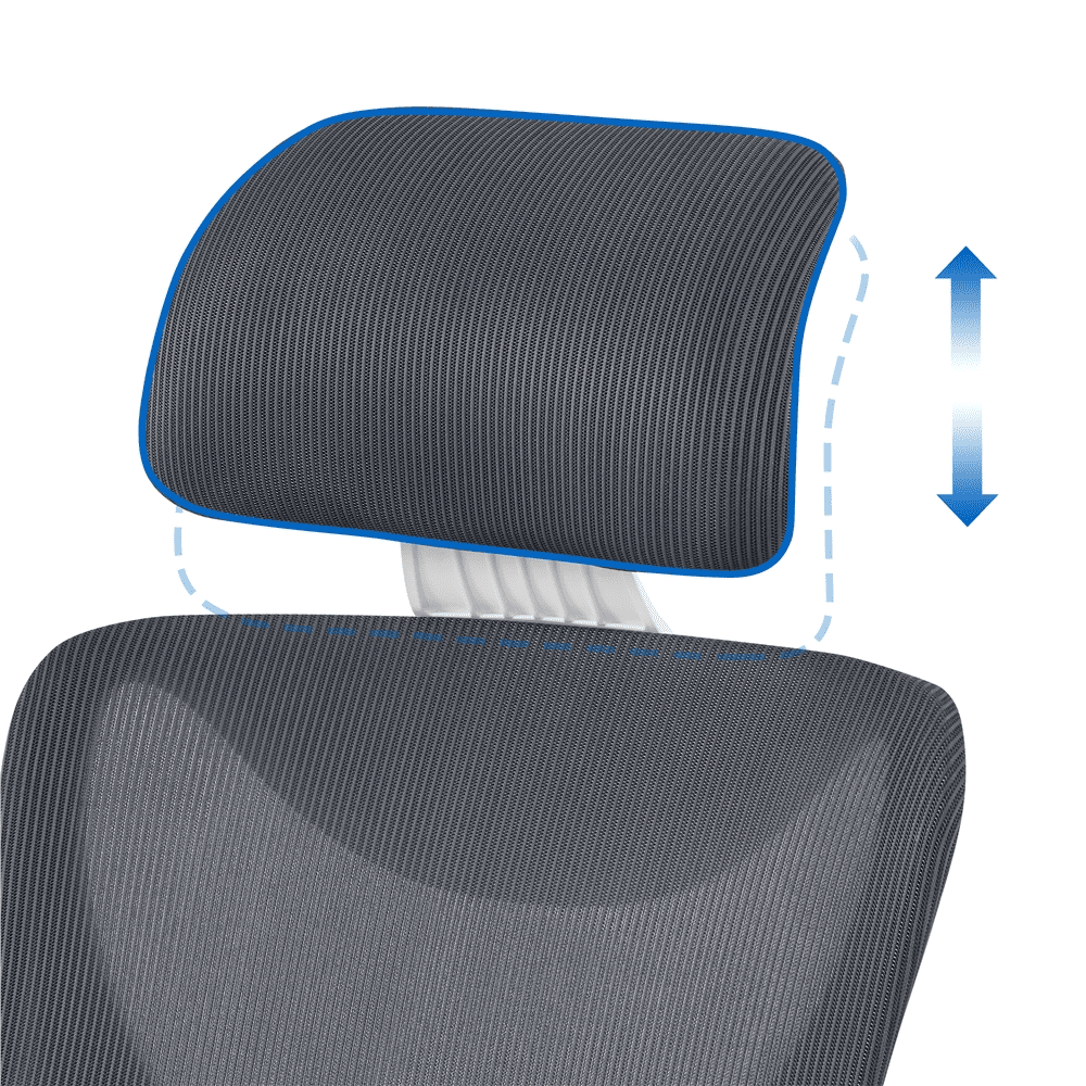 Yaheetech Adjustable High Back Mesh Office Chair with 90° Flip-up Armrest, White/Gray