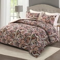 thumbnail image 6 of Exclusivo Mezcla 3-Piece Paisley Queen Comforter Set, Microfiber Bedding Down Alternative Comforter for All Seasons with 2 Pillow Shams, Black and Camel, 6 of 7