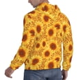 thumbnail image 6 of Pofeuu Vintage Leopard Print Sunflower Print Mens Casual Hooded Collar Drawstring Hoodies Pullover Sweatshirts Casual Long Sleeve Shirts-XX-Large, 6 of 7