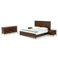 thumbnail image 3 of Modrest Shane 79x85" Modern Acacia Wood & Metal Eastern King Bed in Brown, 3 of 6