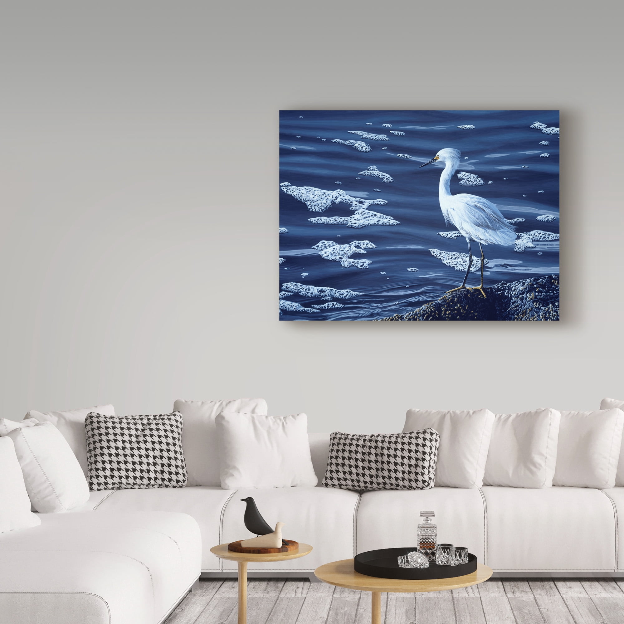 Trademark Fine Art 'Snowy Egret' Canvas Art by Ron Parker