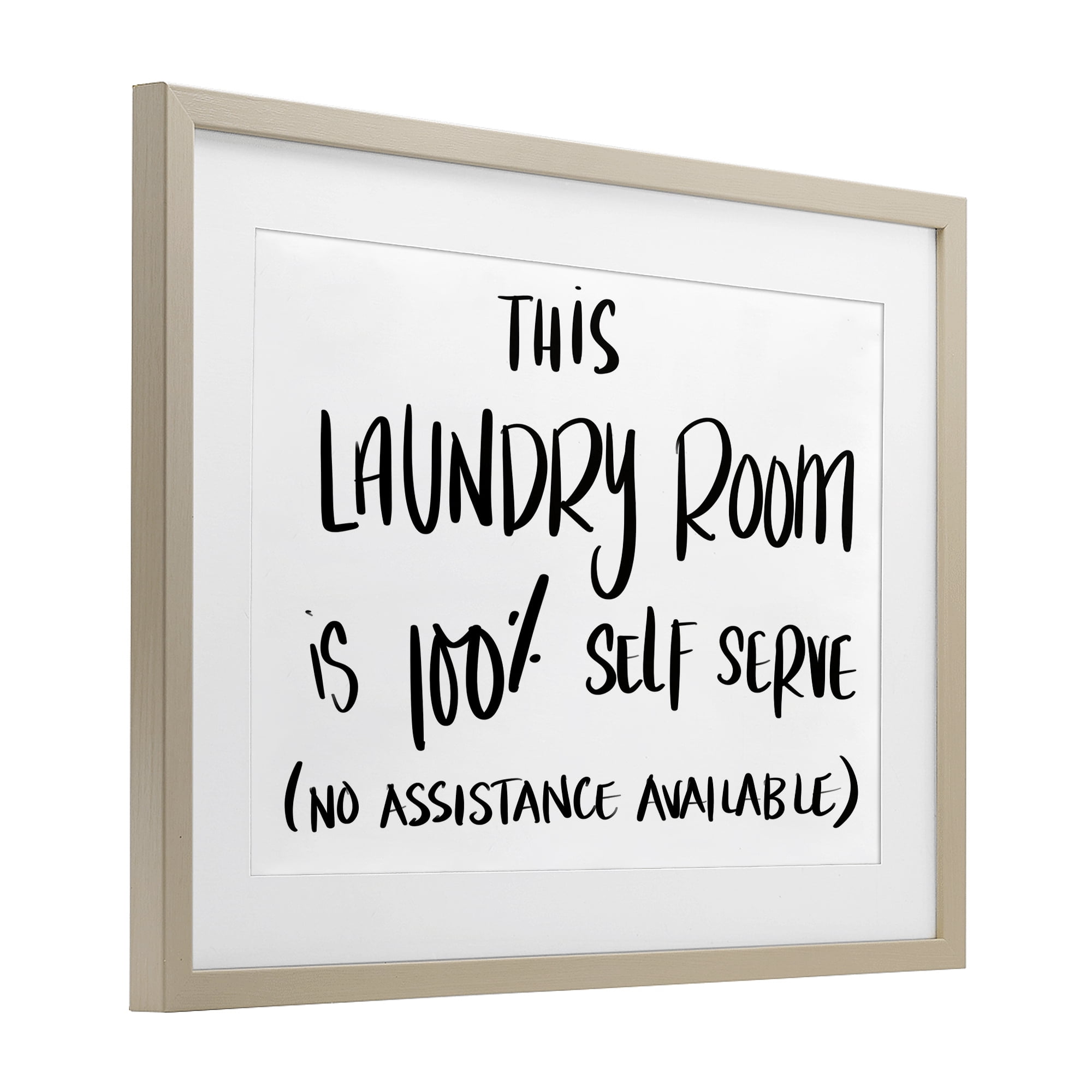 Stupell Industries Self Serve Laundry No Assistance Birch Framed Print Under Glass, design by SD Graphics Studio