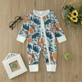 thumbnail image 2 of Hwmodou Girls Print Jumpsuits Unisex Cotton Blend Long Sleeve Cartoon Prints Pullover Romper Jumpsuit Clothes Fall Winter Pocket Jumpsuit,0-3M, 2 of 7