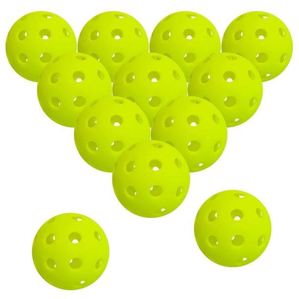 Paquete de 12 pelotas de pickleball para exteriores de 40 hoyos para canchas al aire libre