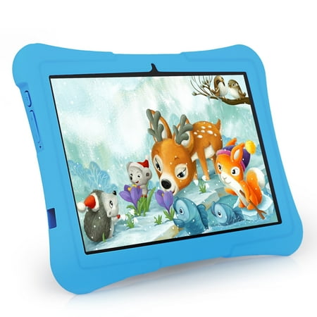 T&C 10.1" Inch Android 13 Kids Multi-Touch Tablet PC, 4GB Ram+128GB Storage, Bluetooth, WIFI, Parental Control +Blue Case