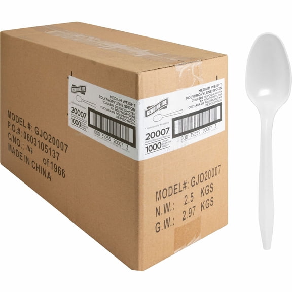 Genuine Joe, GJO20007, Individually Wrapped Spoon, 1000 / Carton