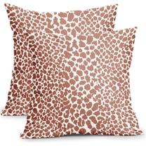 Burnt Orange Cheetah Pillow Covers 16x16 Inch Set of 2 Burnt Orange and White Leopard Print Throw Pillows Animal Spots Outdoor Pillowcase Cushion Cover Modern Decorative Pillows for Couch Home Decor