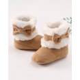 thumbnail image 3 of Baby Boots Toddler Girls Winter Boots Cute Bowknot Warm Snow Boots Toddler Shoes Size 3 6 9 12M Brown, 3 of 6