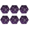 thumbnail image 2 of Disketp Snowflake Gradient Purple Funny Coasters,6 Pcs Leather Coasters With Holder, Perfect Housewarming Hostess Gifts,Protect Furniture From Water Marks Scratch And Damage, 2 of 9