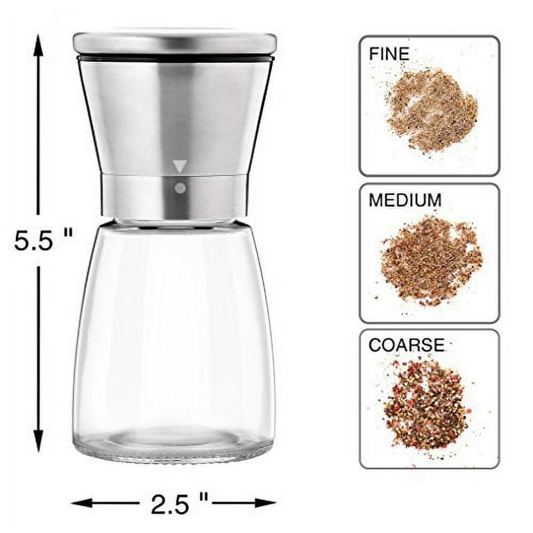 Salt and Pepper Grinder Set - Salt and Pepper Shakers for Professional Chef  - Best Spice Mill with Brushed Stainless Steel, Special Mark, Ceramic