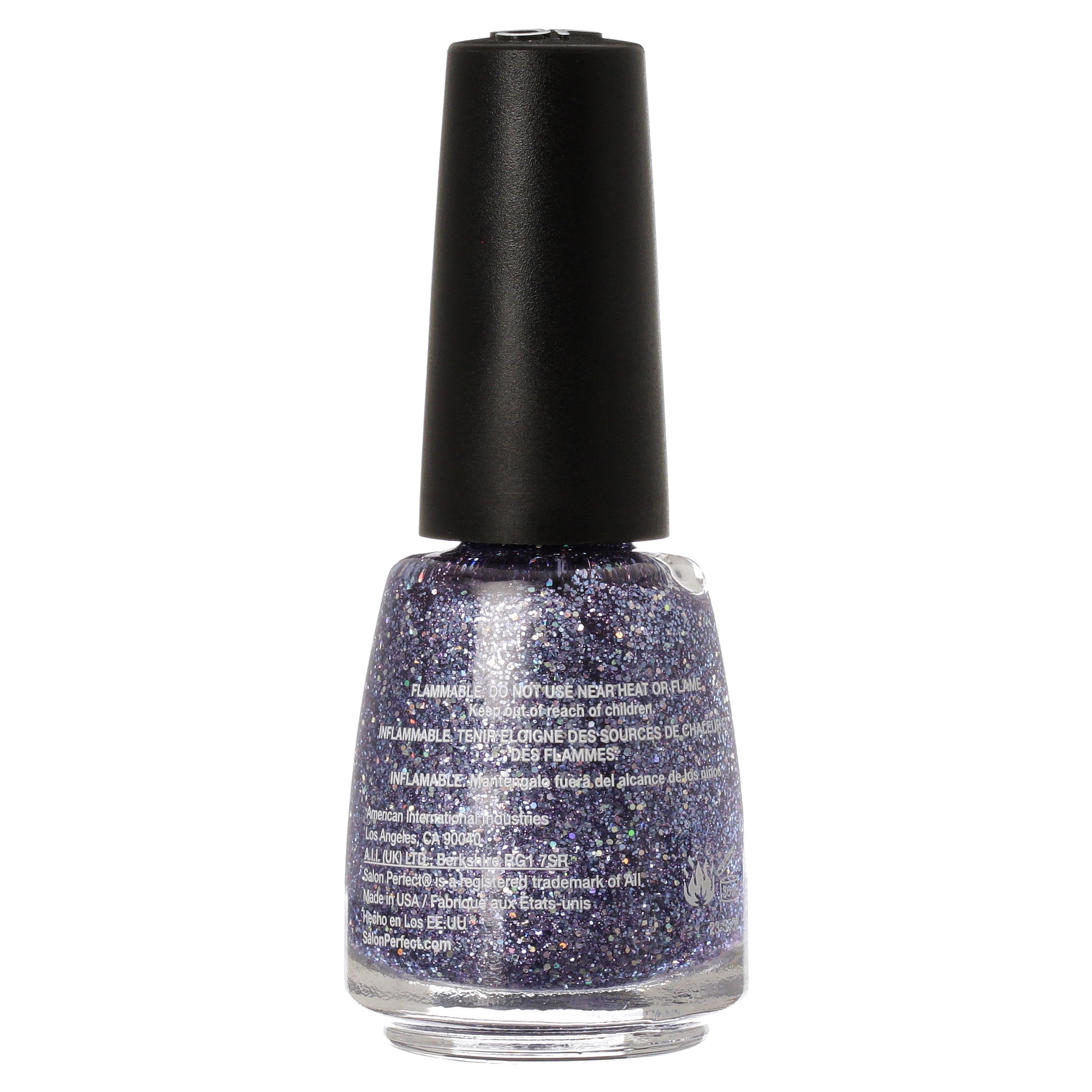 Salon Perfect Nail Polish, Purple Glitter, Last Hoorah 351, 0.5 fl oz