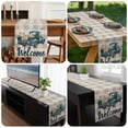 thumbnail image 6 of Daisy Butterfly Table Runner 72 Inches Long, Blue Floral Truck Pastoral Grey Check Kitchen Coffee Dining Table Decoration for Home Party Birthday Wedding Home Decor 13x72 Inches, 6 of 8
