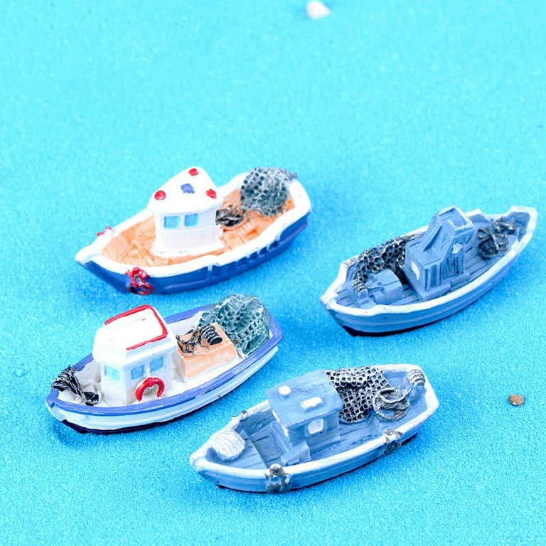 Leye Miniature Mini Boat Model Fishing Ship Toy DIY Craft Home Tabletop  Decoration