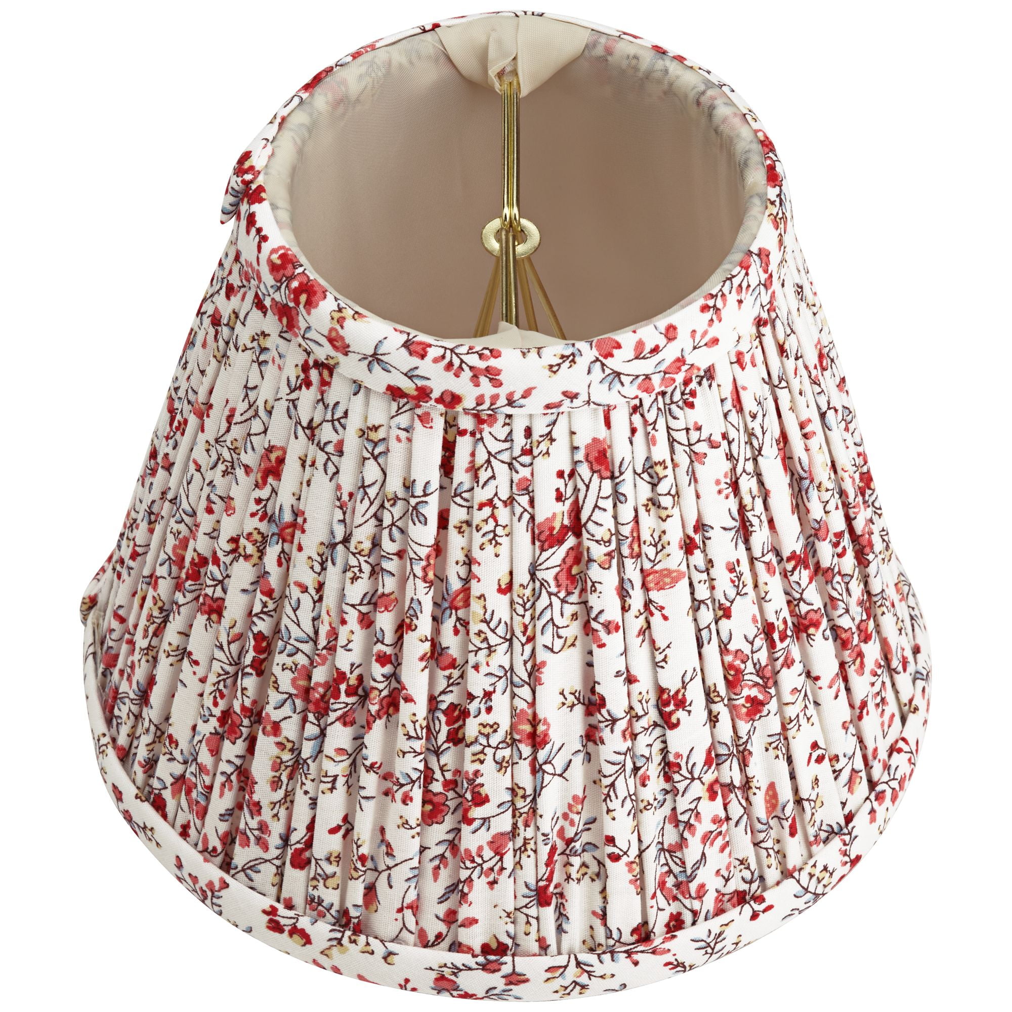 Springcrest Nelle 3 1/2" Top x 6" Bottom x 5" High x 5" Slant Print Lamp Shade Replacement Set of 8 Red Floral Clip On Candelabra