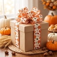 thumbnail image 4 of BBilaBu 15 Ft Fall Wired Ribbon, 2.48 Inch Wide Thanksgiving Craft Ribbon with Mini Pumpkin and Leaf Print, Wired Edges for Wreath Bows, Gift Wrapping, Garlands, Centerpieces and DIY Decor, 4 of 6