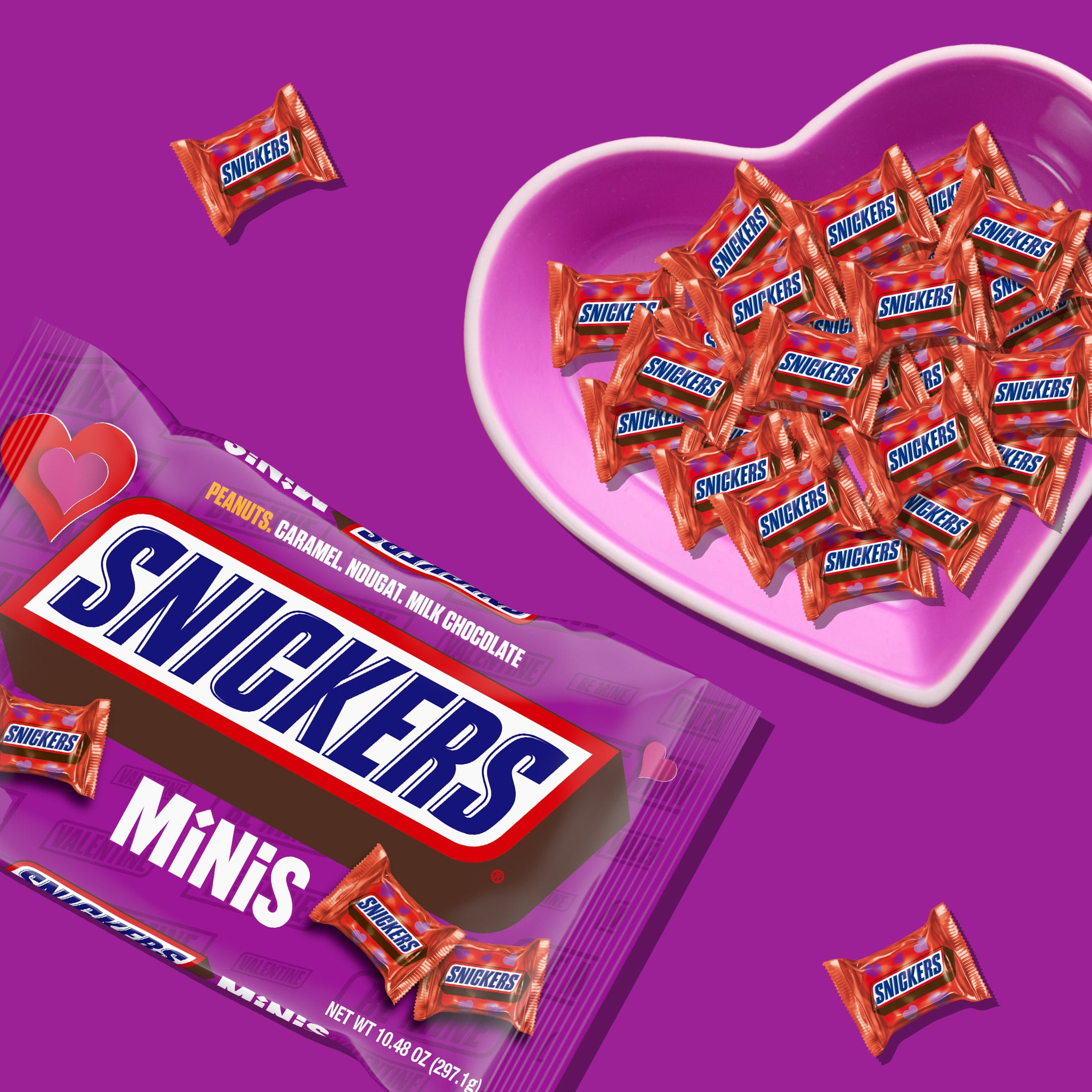(2 pack) Snickers Minis Valentine's Day Chocolate Candy Bars - 10.48 oz Bag