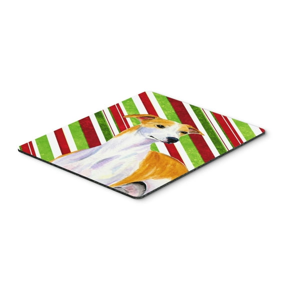 "Whippet Candy Cane Holiday Christmas Mouse Pad Hot Pad or Trivet"